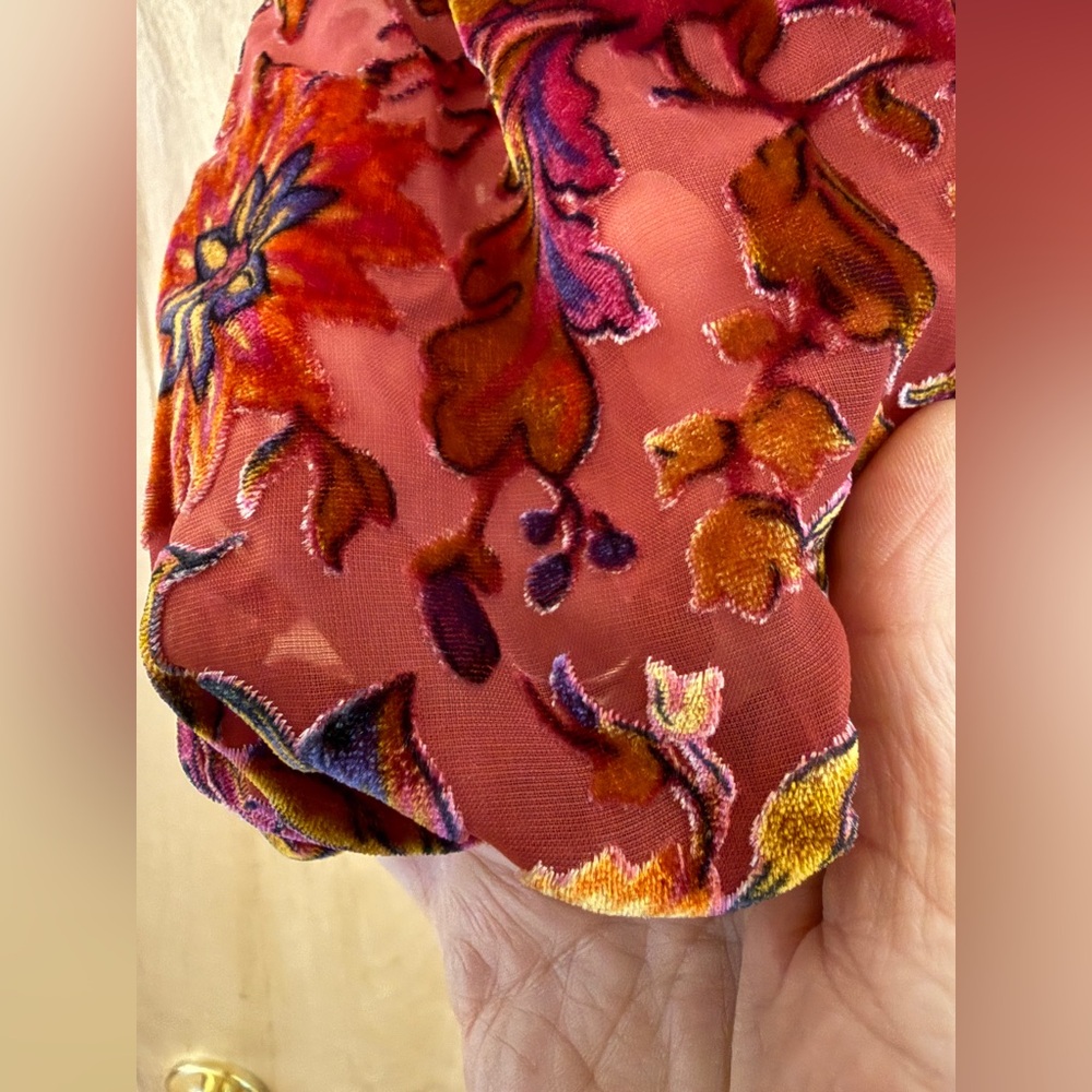 Anthropologie: The Estela Burnout Sheer Printed Blouse - Picture 12 of 14